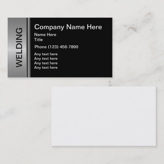 Visitekaartjes voor het lassen van constructies (Voorkant / Achterkant)