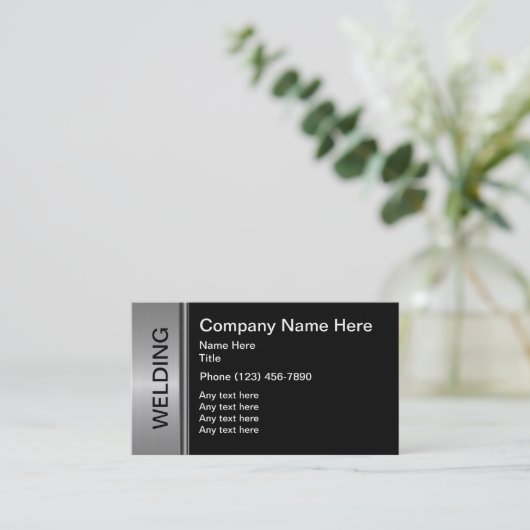 Visitekaartjes voor het lassen van constructies (Staand voorkant)