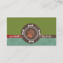 visitekaartjes voor het lopen van honden en het ui