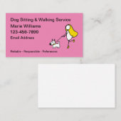 Visitekaartjes voor het lopen van honden en het zi (Voorkant / Achterkant)