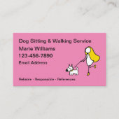 Visitekaartjes voor het lopen van honden en het zi (Voorkant)