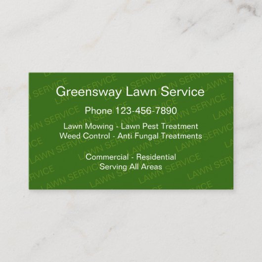 Visitekaartjes voor het maaien van gazon (Voorkant)