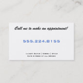 Visitekaartjes voor het maken van een blauw afdruk (Achterkant)