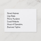 Visitekaartjes voor het onderwijs (Achterkant)