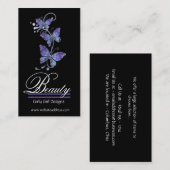 Visitekaartjes voor het ontwerpen van glasvlinders (Voorkant / Achterkant)