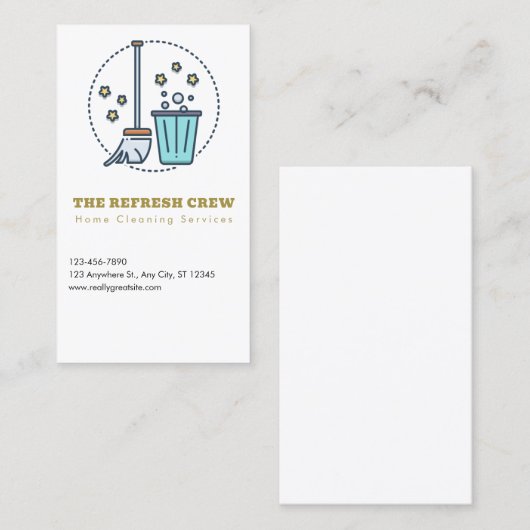 Visitekaartjes voor het opschonen van bestellingen (Voorkant / Achterkant)