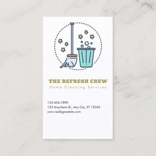 Visitekaartjes voor het opschonen van bestellingen (Voorkant)