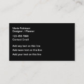 Visitekaartjes voor het organiseren en ontwerpen v (Achterkant)