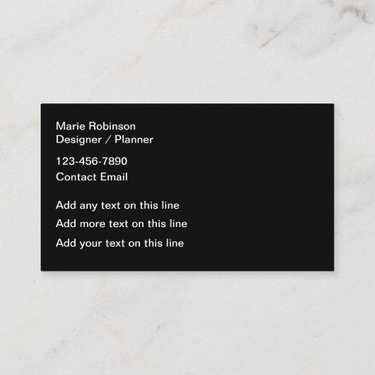 Visitekaartjes voor het organiseren en ontwerpen v (Achterkant)