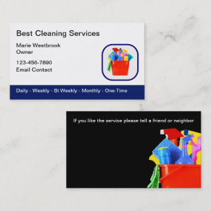 Visitekaartjes voor het reinigen van dubbele zijka