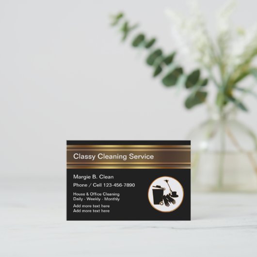 Visitekaartjes voor het reinigen van klashuizen en (Staand voorkant)