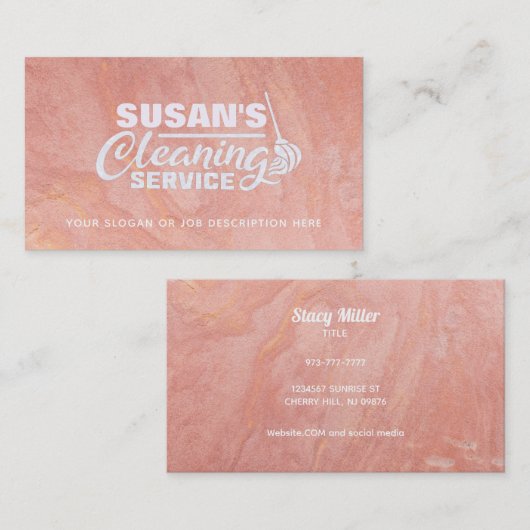  Visitekaartjes voor het reinigen van Roos Gold (Voorkant / Achterkant)