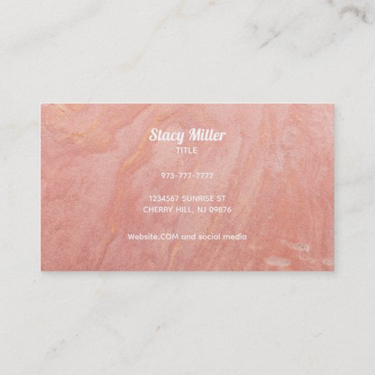  Visitekaartjes voor het reinigen van Roos Gold (Achterkant)