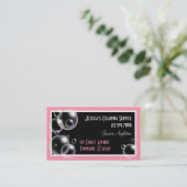 Visitekaartjes voor het reinigen van roze bellen (Staand voorkant)