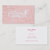 Visitekaartjes voor het reinigen van roze kamers (Voorkant / Achterkant)