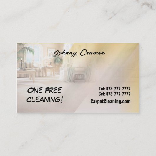 Visitekaartjes voor het reinigen van tapijt (Achterkant)