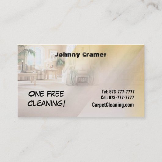 Visitekaartjes voor het reinigen van tapijt (Achterkant)