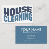Visitekaartjes voor het schoonmaken van het huis (Voorkant / Achterkant)