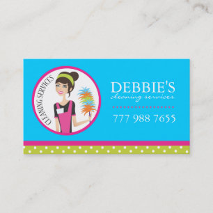 Visitekaartjes voor het schoonmaken van het huis