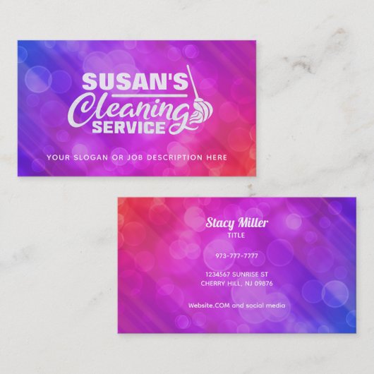  Visitekaartjes voor het schoonmaken van het huis (Voorkant / Achterkant)