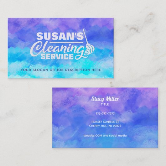 Visitekaartjes voor het schoonmaken van het huis (Voorkant / Achterkant)