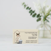 Visitekaartjes voor het schoonmaken van het huis (Staand voorkant)