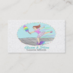 Visitekaartjes voor het schoonmaken van het huis