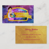 Visitekaartjes voor het schoonmaken van het huis (Voorkant / Achterkant)