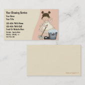 Visitekaartjes voor het schoonmaken van het huis (Voorkant / Achterkant)