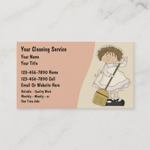 Visitekaartjes voor het schoonmaken van het huis