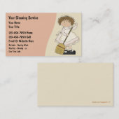 Visitekaartjes voor het schoonmaken van het huis (Voorkant / Achterkant)