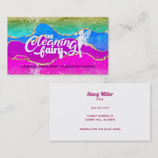 Visitekaartjes voor het schoonmaken van kleurrijke (Voorkant / Achterkant)