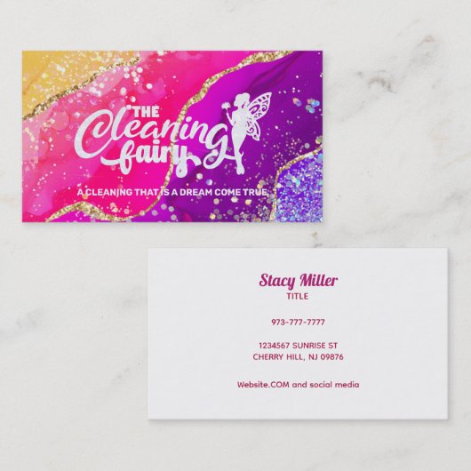 Visitekaartjes voor het schoonmaken van kleurrijke (Voorkant / Achterkant)