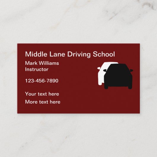 Visitekaartjes voor het studeren op school (Voorkant)