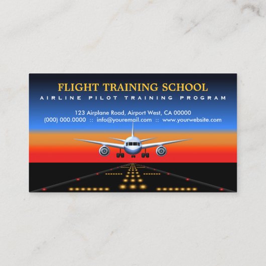 Visitekaartjes voor het trainen van beroepsvlieger (Achterkant)