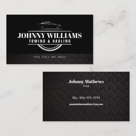 Visitekaartjes voor het trekken en slepen (Voorkant / Achterkant)