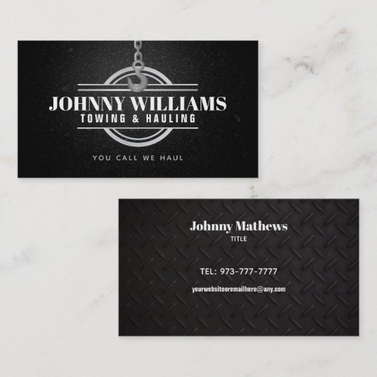 Visitekaartjes voor het trekken en slepen (Voorkant / Achterkant)