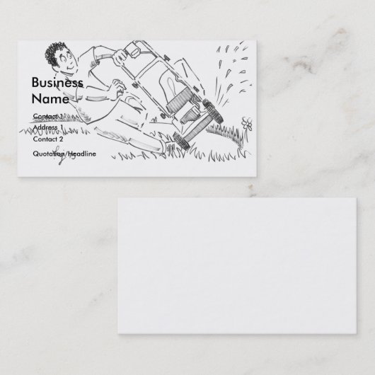 Visitekaartjes voor het uitgraven van grasmaaiers (Voorkant / Achterkant)