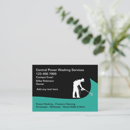 Visitekaartjes voor het wassen en onder druk reini (Staand voorkant)