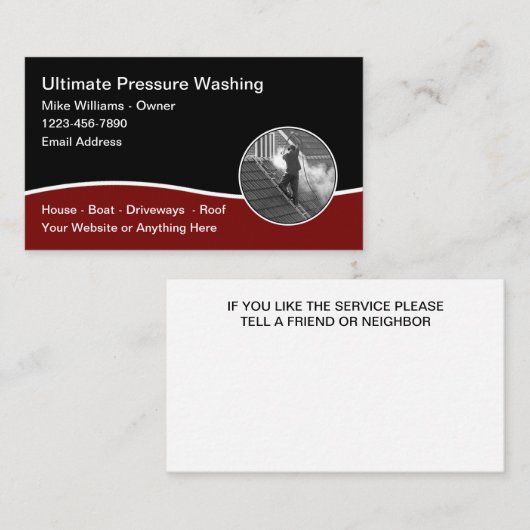 Visitekaartjes voor het wassen en reinigen onder d (Voorkant / Achterkant)