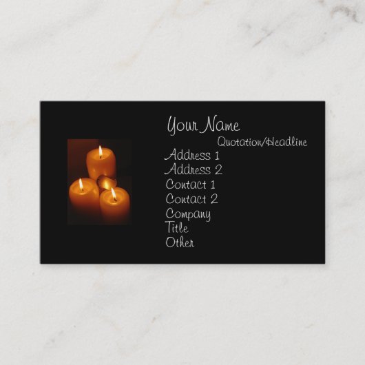 Visitekaartjes voor honden en kaarsen (Voorkant)