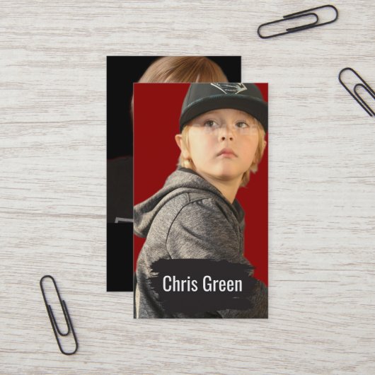 Visitekaartjes voor hoofdschot Actors & modellen (Voorkant / Achterkant in situ)