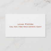 Visitekaartjes voor houtbewerking van kabinetten (Achterkant)