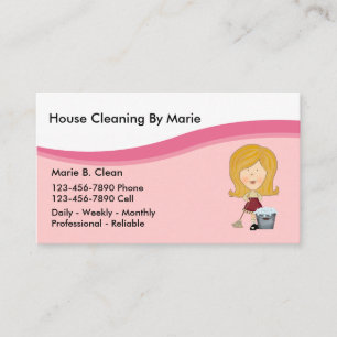 Visitekaartjes voor huisreiniging
