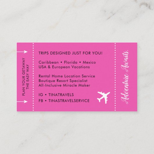 Visitekaartjes voor instapkaarten (Achterkant)