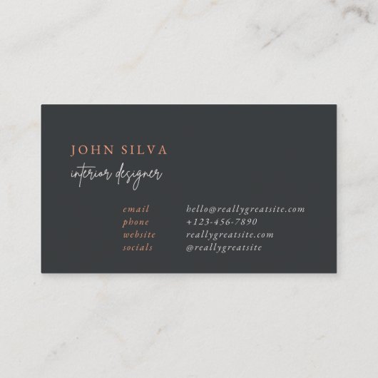 Visitekaartjes voor intern ontwerp (Achterkant)