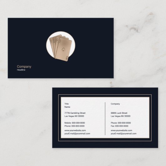 Visitekaartjes voor kansspelen (Voorkant / Achterkant)