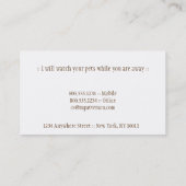 Visitekaartjes voor katten en honden (Achterkant)