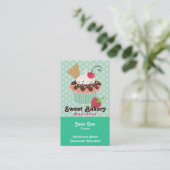 Visitekaartjes voor kersen en voor de vervaardigin (Staand voorkant)