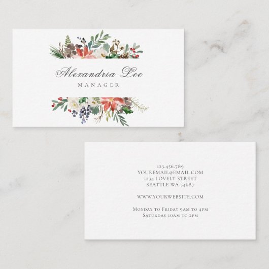 Visitekaartjes voor kerstwinterfeestdagen (Voorkant / Achterkant)